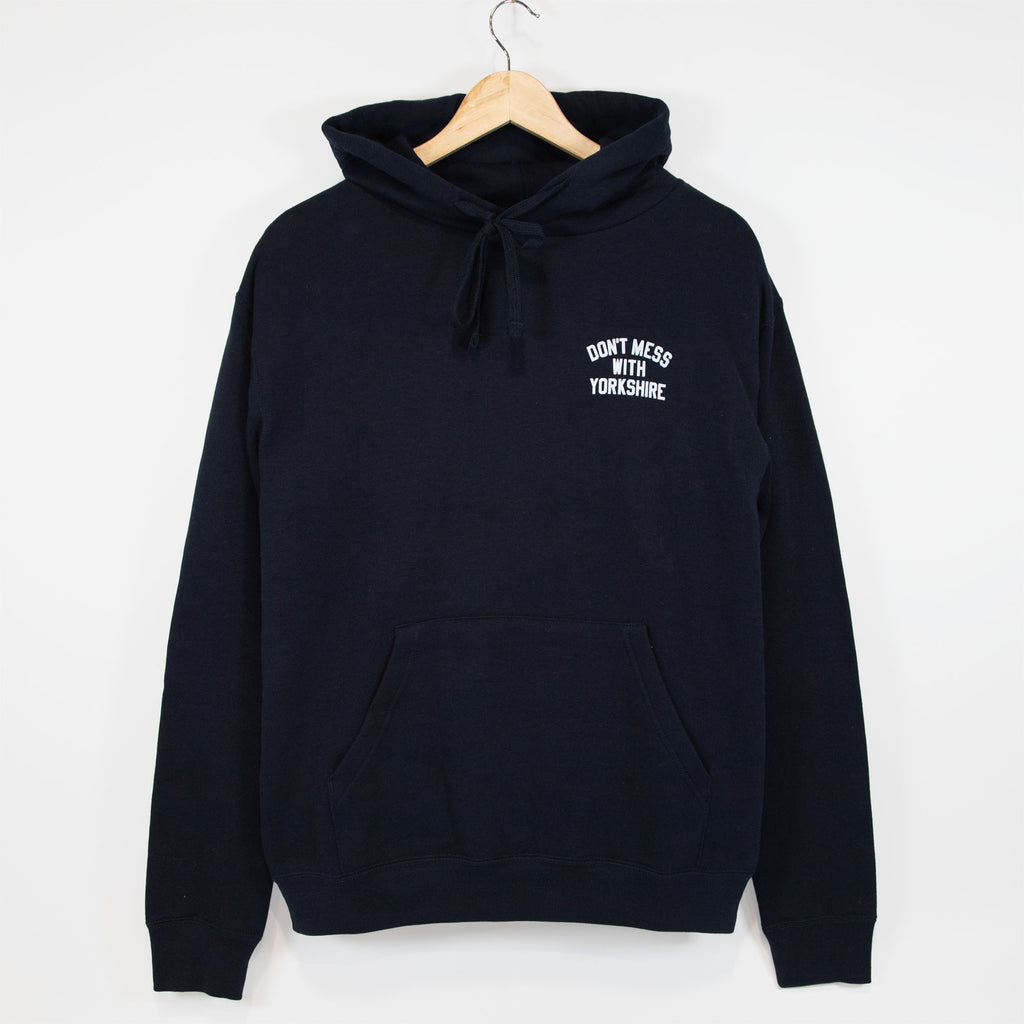 Don't Mess With Yorkshire - Rose Hooded Sweatshirt Navy