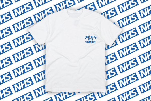 Don't Mess With Yorkshire - Rose Heart S/S T-shirt White/Blue