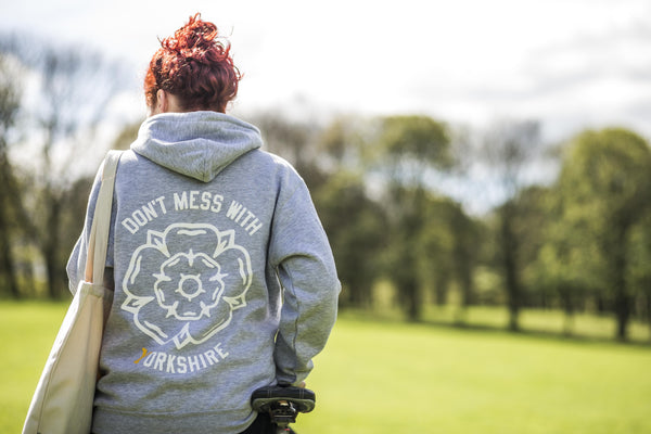 Don't Mess With Yorkshire - Rose Collab Hooded Sweatshirt Grey